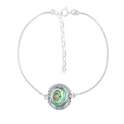 Bracciale Etnico Abalone Madreperla Argento 925 50921-EThn-Ab