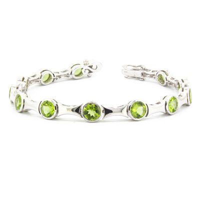 Peridot Bracelet Round Shape and 925 Silver Silver-P-6.6