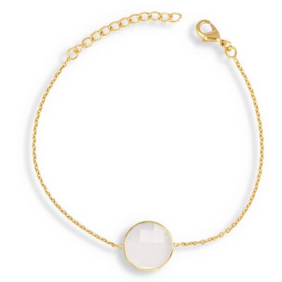 Faceted moonstone bracelet golden chain fine gold 60942