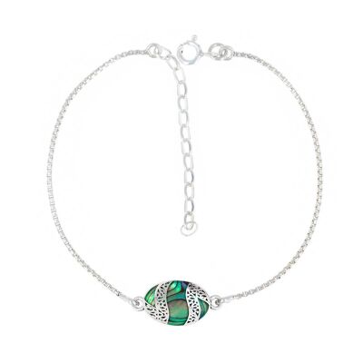 Abalone mother-of-pearl cabochon adjustable bracelet K50907-Small