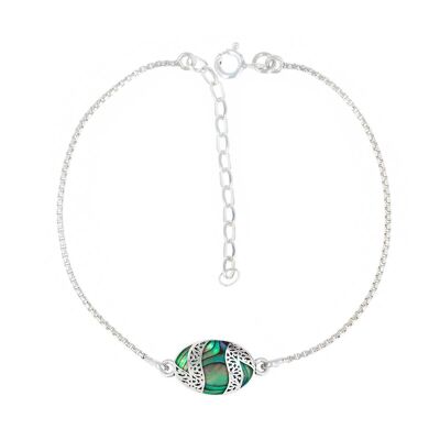 Bracciale in madreperla e pizzo di abalone cabochon in argento 925 - K50907-Small
