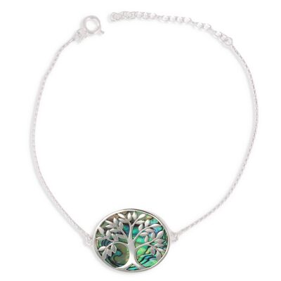 Bracelet Nacre Abalone Arbre de Vie Argent 925 - K37027