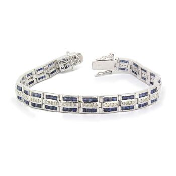 Bracelet Saphir et Diamants sur Argent 925 Silver-Sa-4.3 3