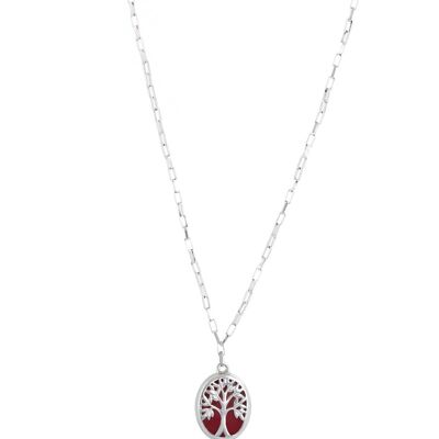 Necklace Tree of Life Coral on Silver 925 51220-Co