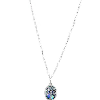 Tree of life necklace Abalone mother-of-pearl Sterling silver 51220-Ab