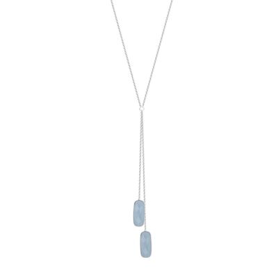 Collier chaîne argent 925 deux pierres d'opale 61236