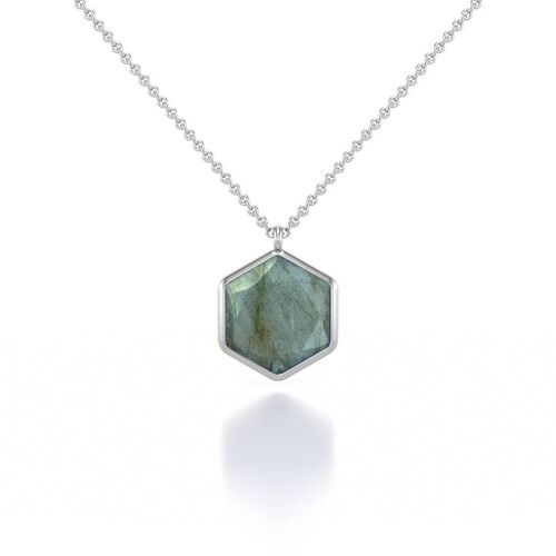 Collier Labradorite facettée sur Argent 925 61253-S-Labra