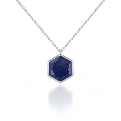 Necklace Lapis Lazuli faceted on Silver 925 61253-S-Lapis