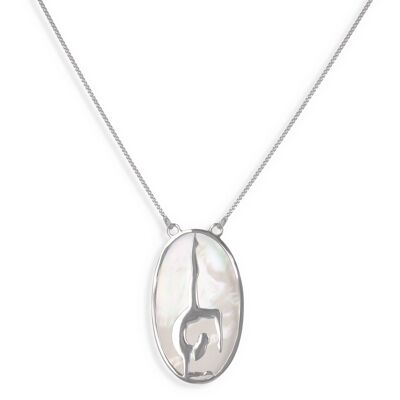 Mother-of-pearl yoga posture necklace Sterling silver 925 K51201