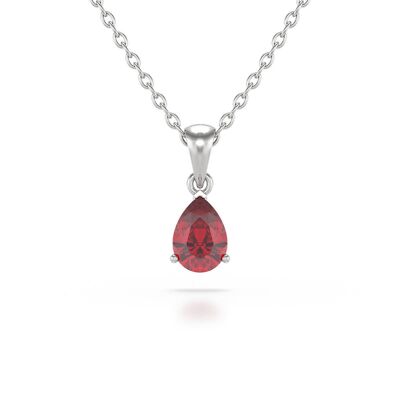 Necklace Pendant White Gold Ruby 0.49grs