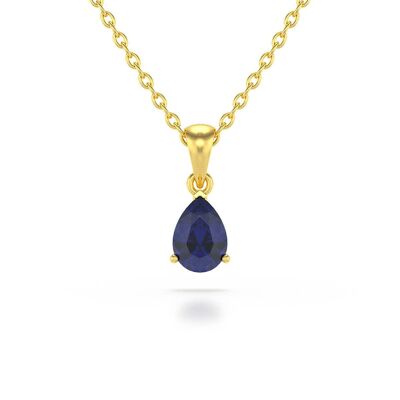 Necklace Pendant Yellow Gold Sapphire 0.49grs