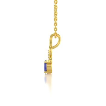 Collier Pendentif Or Jaune Tanzanite et Diamants 0.75grs 4