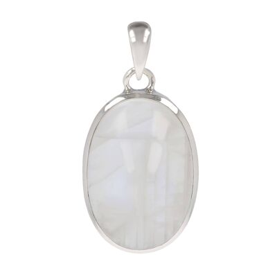 White moonstone pendant necklace Oval shape 60014