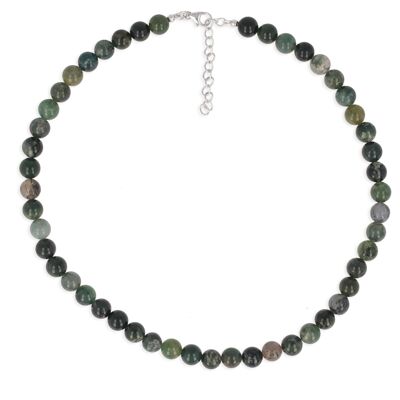 Aquatic Agate stone necklace with fine stones K61213