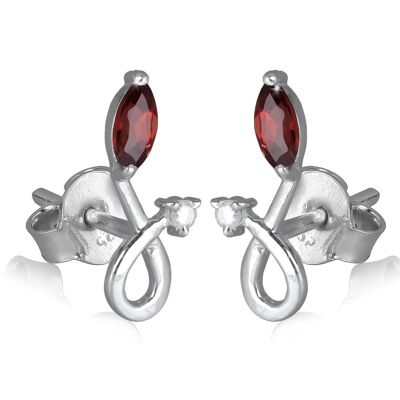 Zirconium garnet on solid rhodium silver 925 8506