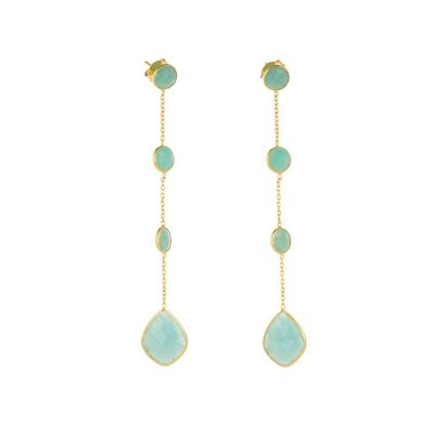 Amazonite earrings silver 925 gilded gold 60381