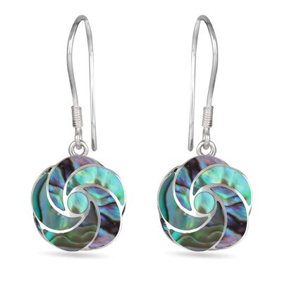 Pendants d'oreille en nacre abalone et Argent 925 K45006