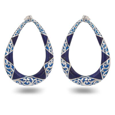 Lapis Lazuli lace earrings in 925 silver K50335