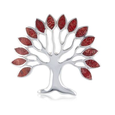 Tree of life pendant in 925 silver and coral foliage 51231