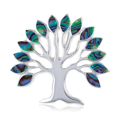 Tree of life pendant in 925 silver and abalone mother-of-pearl 51234