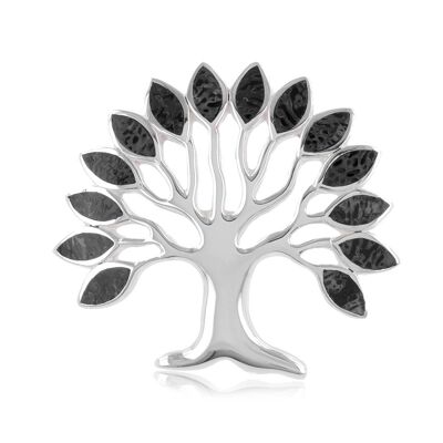 Tree of life pendant in 925 silver and black mother-of-pearl 51236