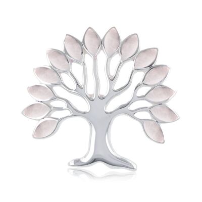 Colgante árbol de la vida en plata 925 y cuarzo rosa 51237