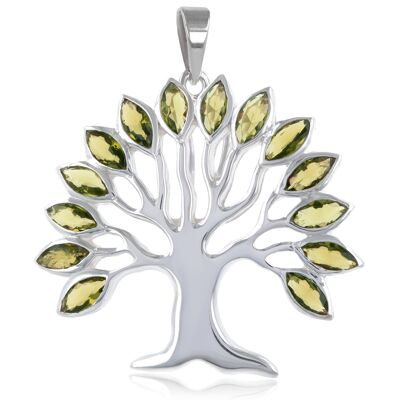Tree of life pendant in 925 silver and amber zircon 51230-2