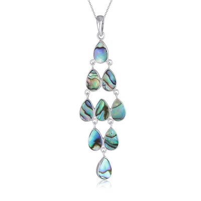 Chandelier pendant set with abalone mother-of-pearl drops 43003