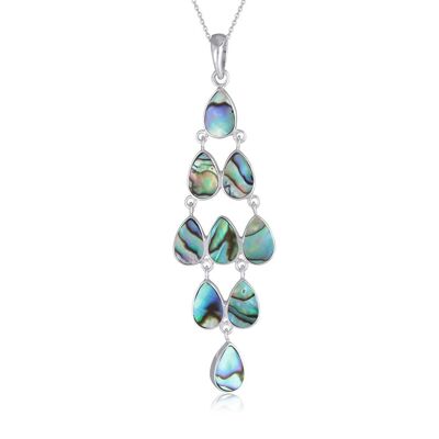 Pendente a lampadario con gocce di madreperla e abalone in argento 925 - 43003