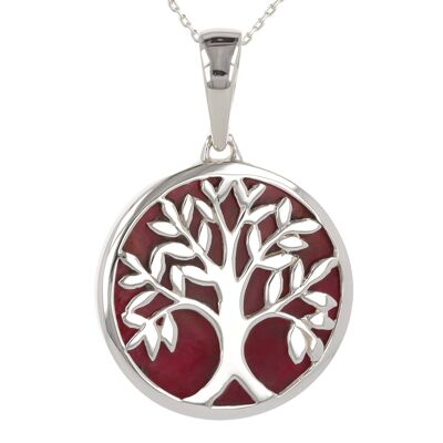 Ciondolo Albero della Vita in Corallo Argento 925 - K33016