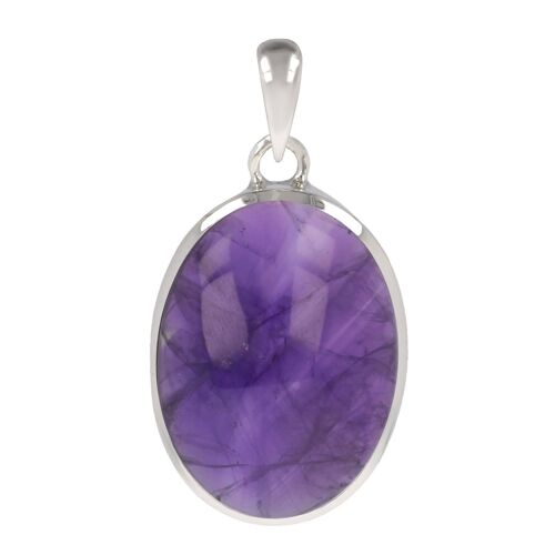 Pendentif en cabochon d'améthyste forme ovale 60016