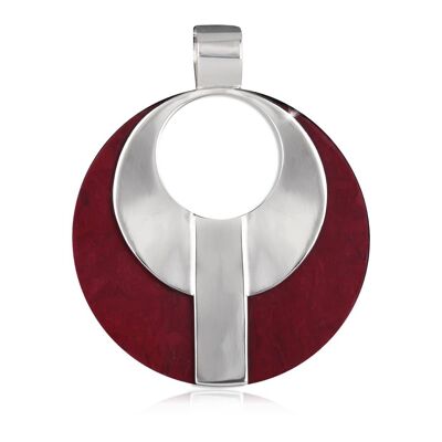 Pendentif Corail Rond Argent 925 - K3349