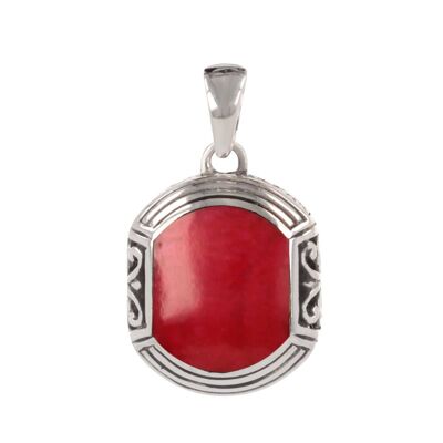 Ethnic coral pendant set in silver 925 Pend-ETHN-Coral