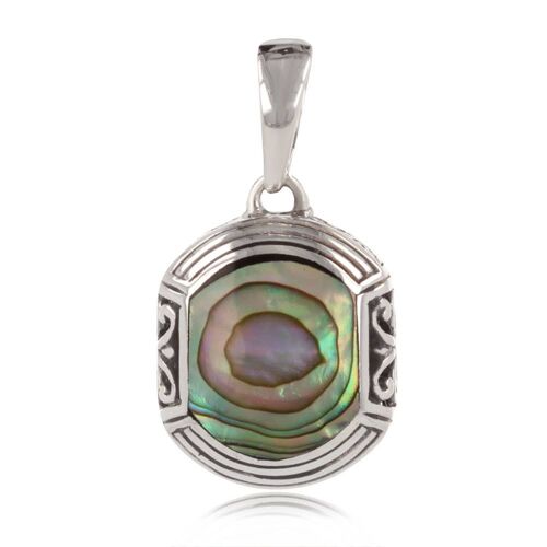 Pendentif ethnique nacre abalone sertie argent 925 Pend-ETHN