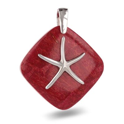 Pendentif Etoile de Mer Corail Argent 925 - K50016