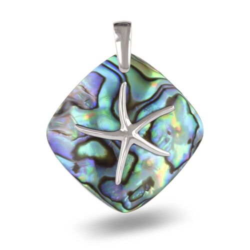 Pendentif Etoile de Mer nacre abalone argent 925 K50017