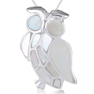 White figurine pendant set in 925 silver 43011