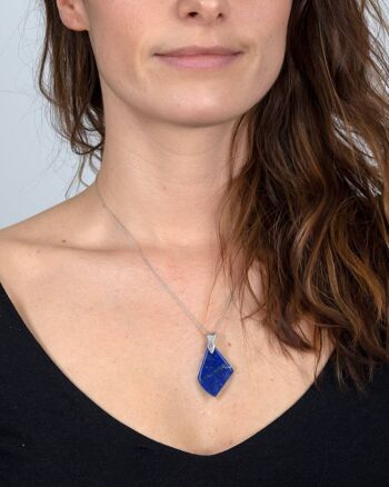 Pendentif Lapis lazuli Pierre naturelle Sertie argent 60059 3