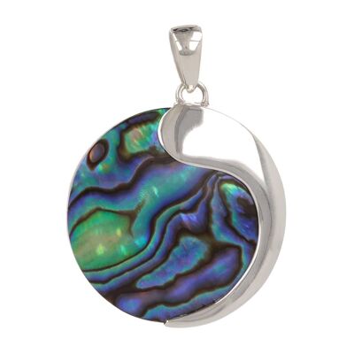 925 silver abalone mother-of-pearl medallion pendant 4420-Abalone