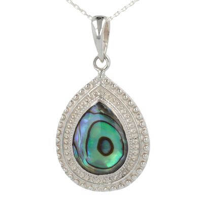 Mother-of-pearl pendant Abalone grains solid silver 43037