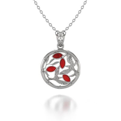 Pendant Birds and coral branches Silver 925 51248