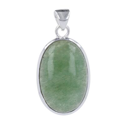Oval-shaped jade stone pendant on 925 silver 60039