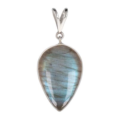 Pendente in pietra labradorite a forma di pera rovesciata 60031