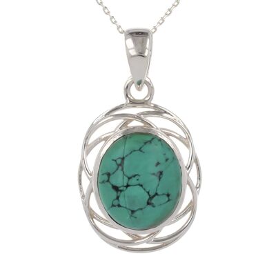 Pendentif Pierre Turquoise Argent massif 925 millième 2731