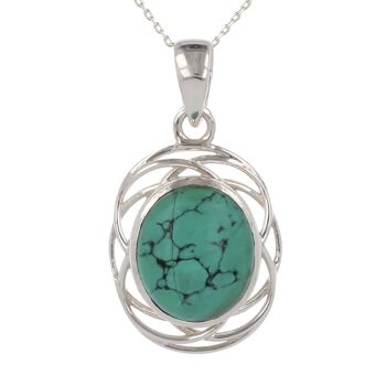 Pendentif Pierre Turquoise Argent massif 925 millième 2731 1