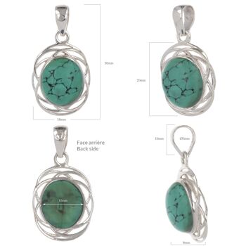 Pendentif Pierre Turquoise Argent massif 925 millième 2731 3