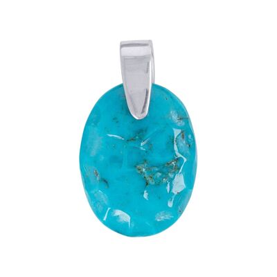 Carved Arizona Turquoise Stone Pendant 60049