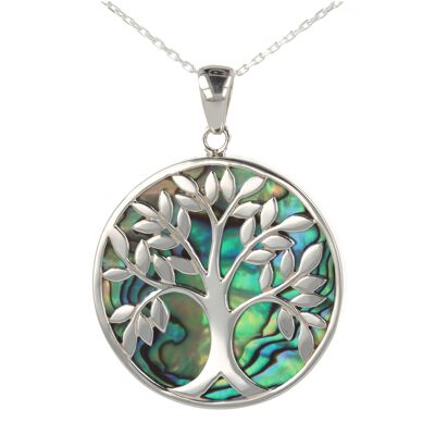 Pendentif Arbre de vie Nacre Abalone Argent massif K43049