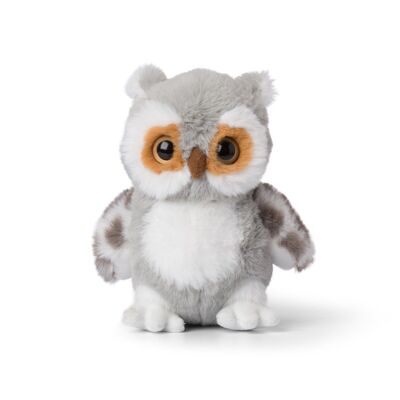 WWF Gray fluffy owl standing - 15 cm