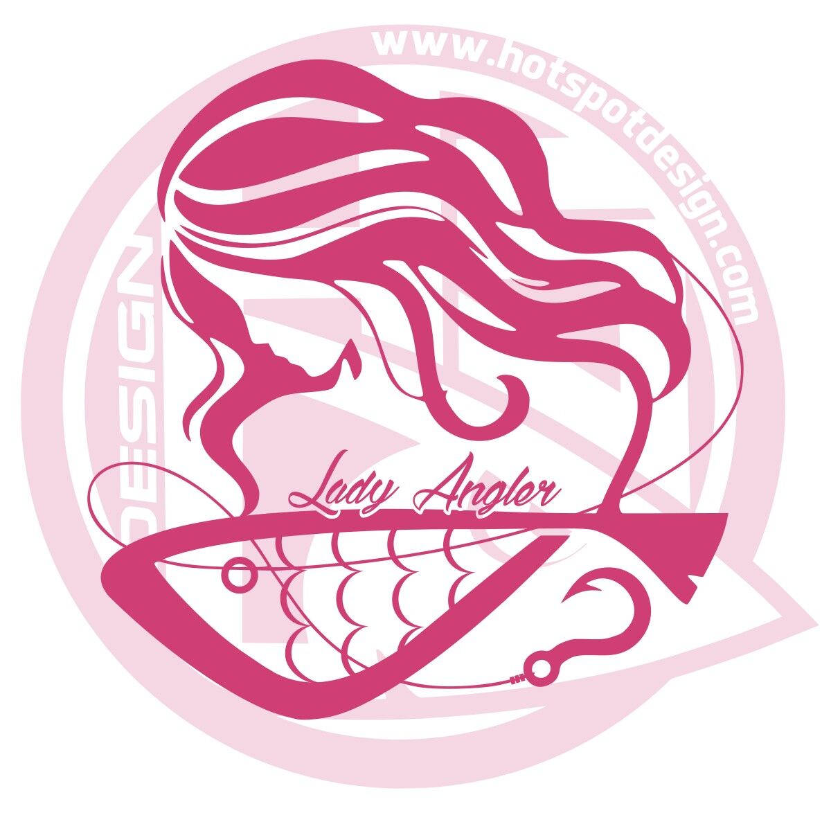 Adesivo Dama Pescatrice cm 10x10